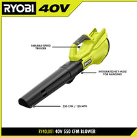 40V 550 CFM BLOWER KIT