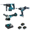 MAKITA DLX3157TJ 3-tool pack (DDF486+DHR243+DGA506+BL1850×3+DC18RC+MAK2&4)