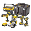 DEWALT DCK551P3T 5-piece tool set: drill (DCD796), impact driver (DCF887), jigsaw (DCS331), circular saw (DCS391) and LED light (DCL050) with case and 3 x 5.0 Ah 18V batteries